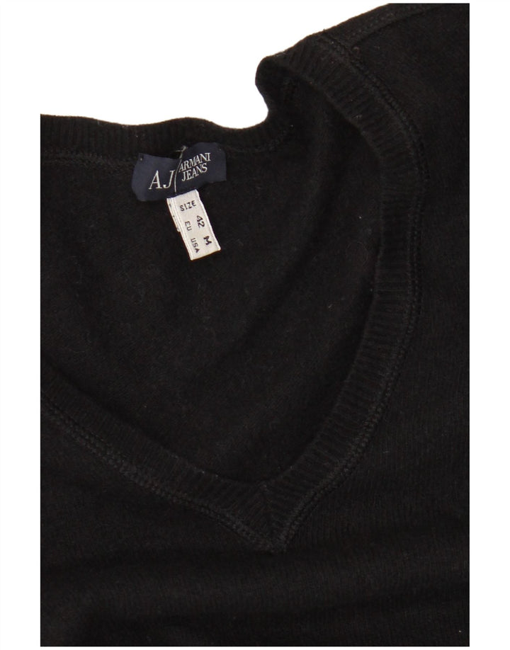 Damski sweter Armani Jeans z dekoltem w kształcie litery V, UK 12, średni czarny