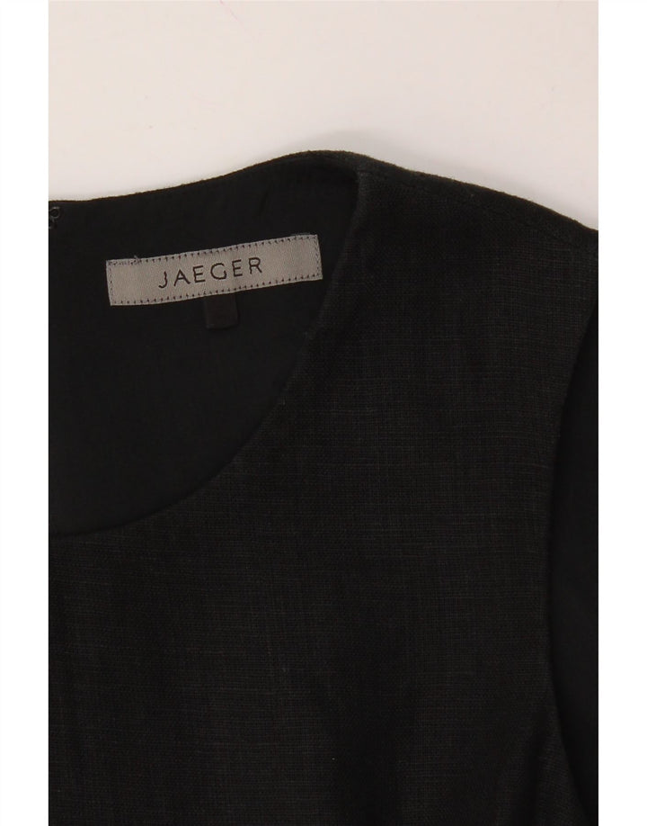 JAEGER Womens Sleeveless Sheath Dress UK 12 Medium Black Vintage Jaeger and Second-Hand Jaeger from Messina Hembry 