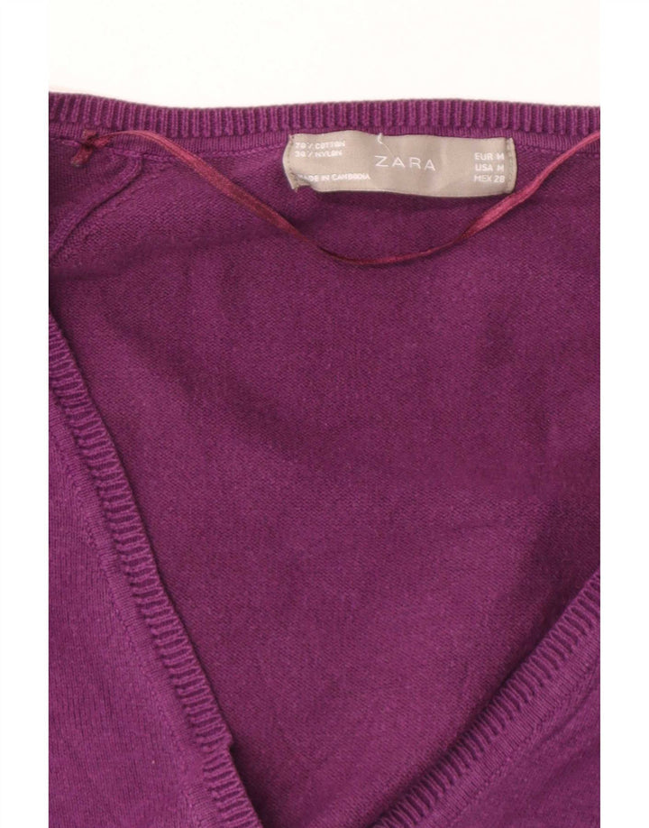 Sweter damski Zara, UK 14, średni fiolet, bawełna