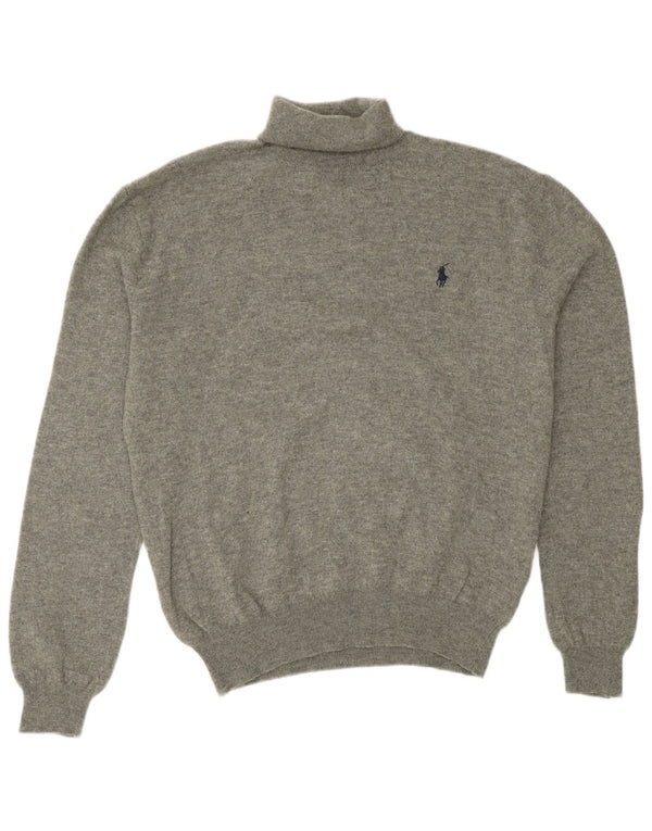 Polo Ralph Lauren Męski sweter z golfem, średnioszary, wełniany