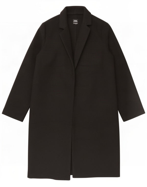 Otwarty płaszcz damski Zara UK 18 XL, czarny poliester