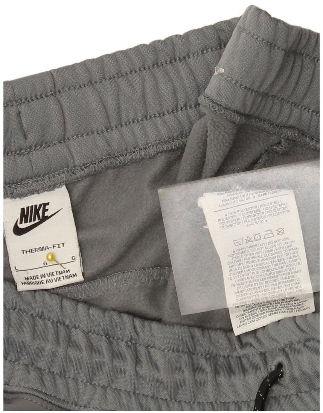 Męskie spodnie dresowe Nike Therma-Fit Joggers, duże, szare, poliestrowe