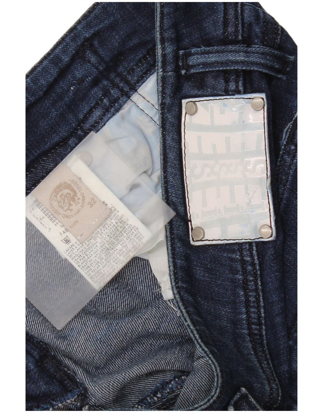 Damskie jeansy Diesel Slim W32 L34 Niebieskie bawełniane