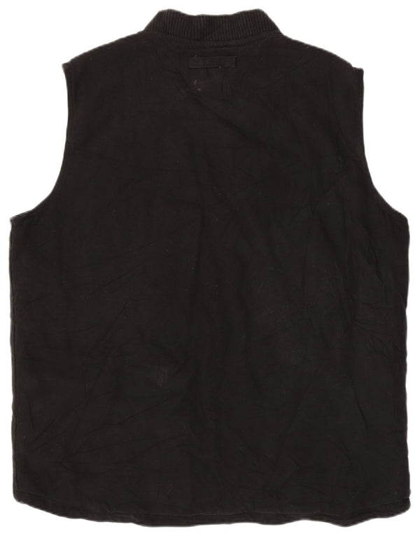 Vintage męska wysoka kamizelka Utility UK 42 XL, czarna bawełna