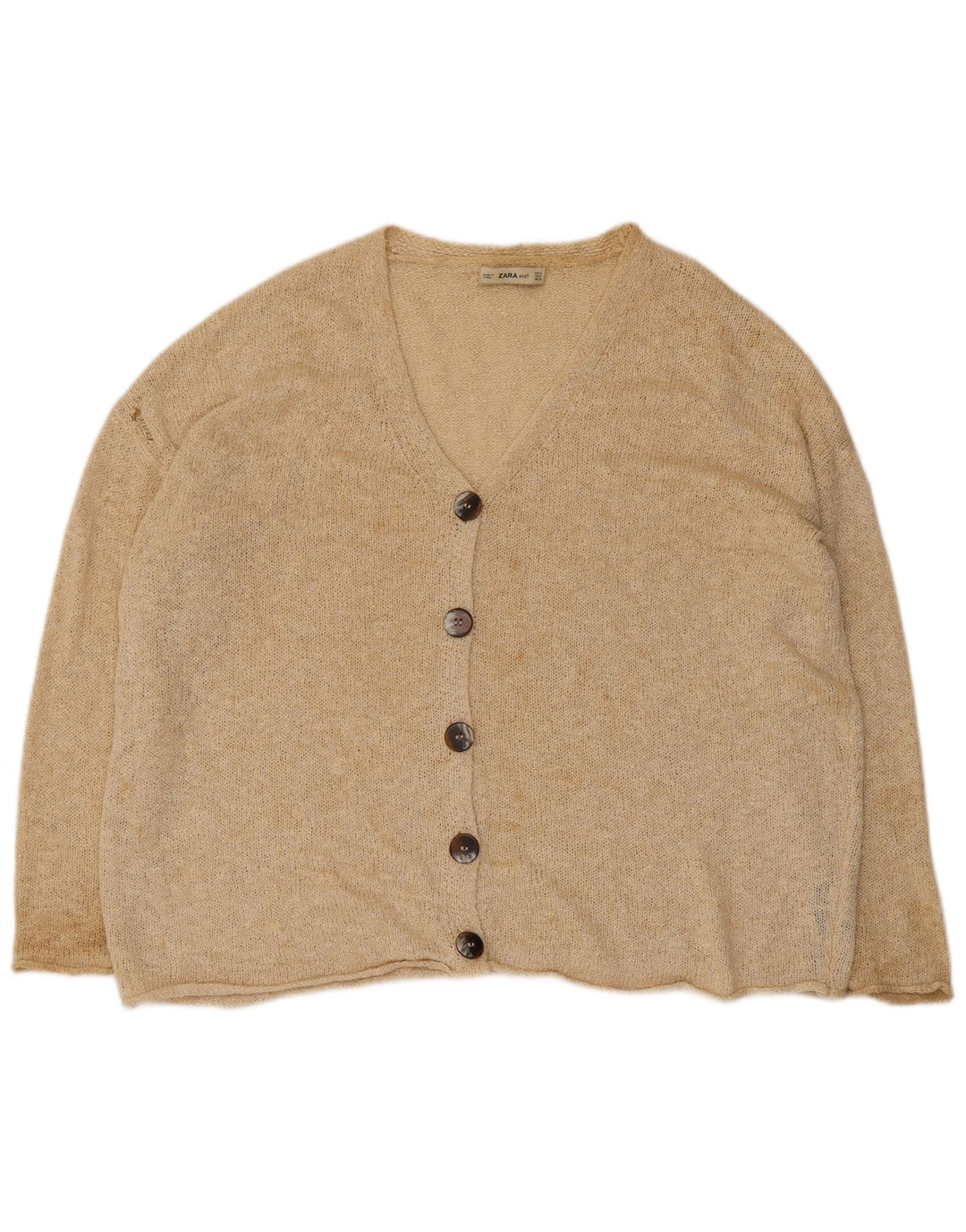 Damski sweter oversize Zara UK 14 Średni Beż Akryl