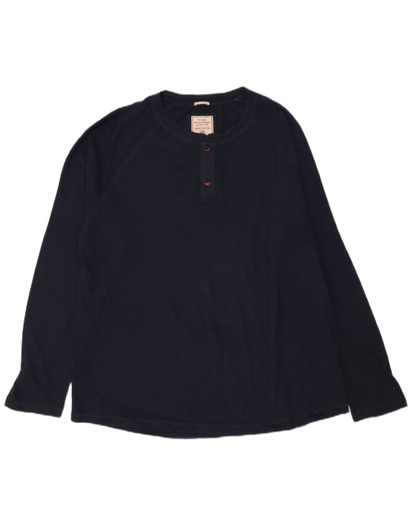 Top męski Fat Face z długim rękawem, 2XL, granatowy, bawełniany