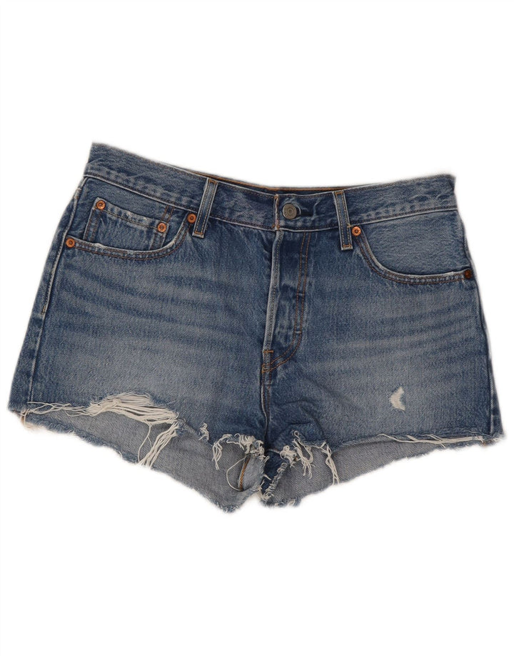 Damskie spodenki jeansowe LEVI'S 501 w trudnej sytuacji W28 Średni niebieski