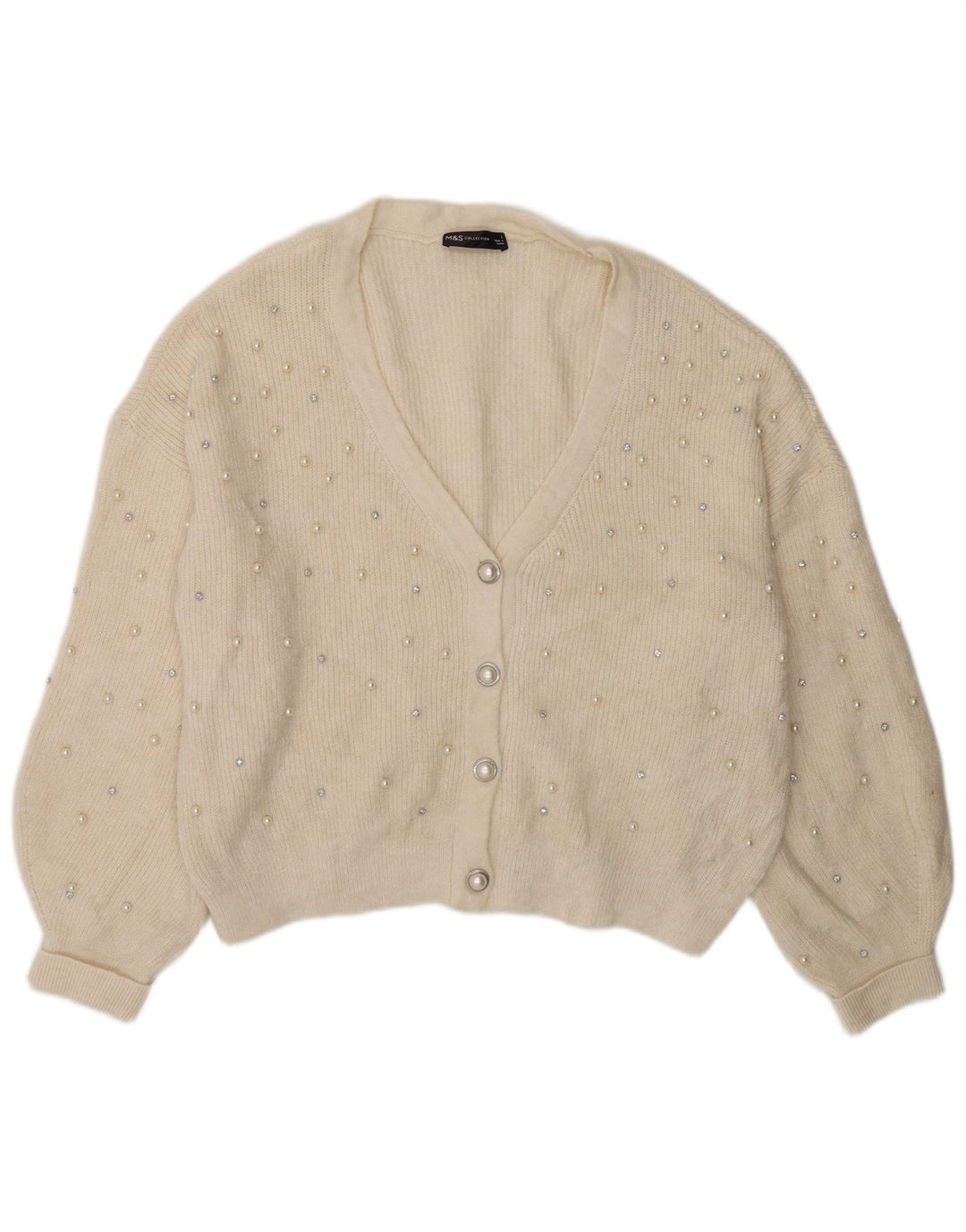Marks & Spencer Damski sweter oversize UK 16, duży w kolorze złamanej bieli