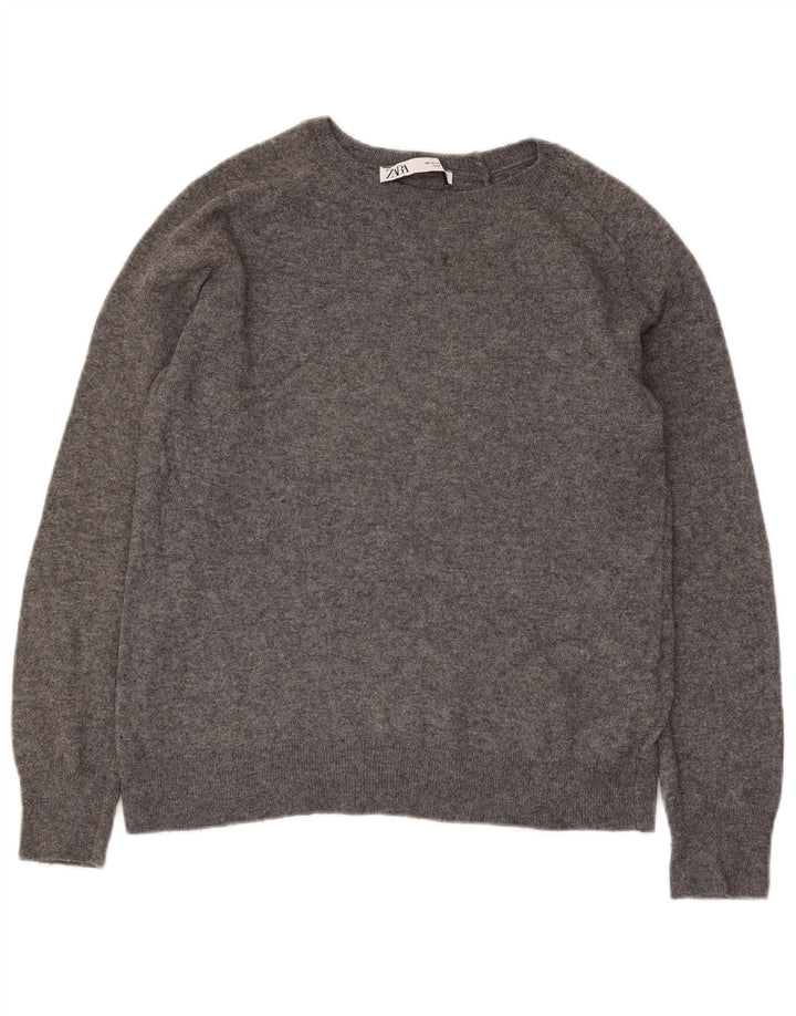 Damski sweter ZARA z dekoltem w łódkę UK 14 Średni szary