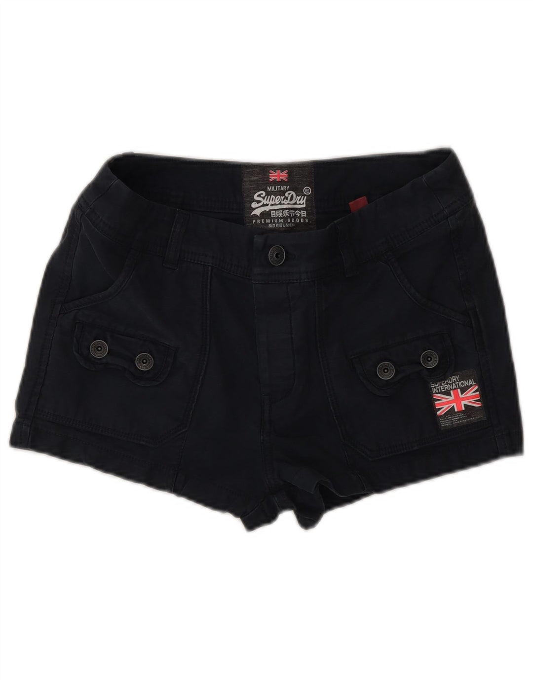 Damskie spodenki cargo Superdry XS W28, czarne, bawełniane