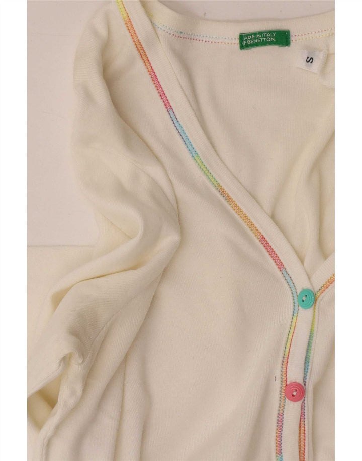 Sweter damski Benetton Crop Cardigan UK 8 Small White