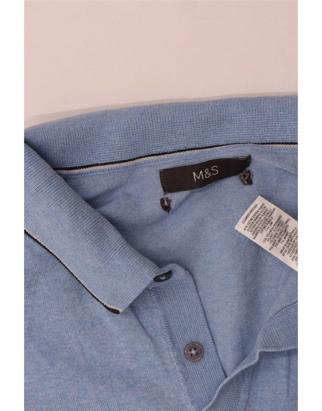 Męska koszulka polo Marks & Spencer, niebieska, bawełniana