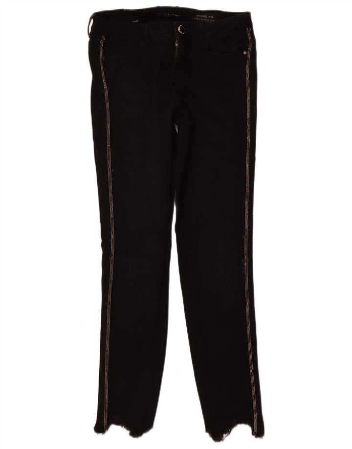 Damskie jeansy skinny ze średnim stanem GUESS W28 L28, czarne, bawełniane