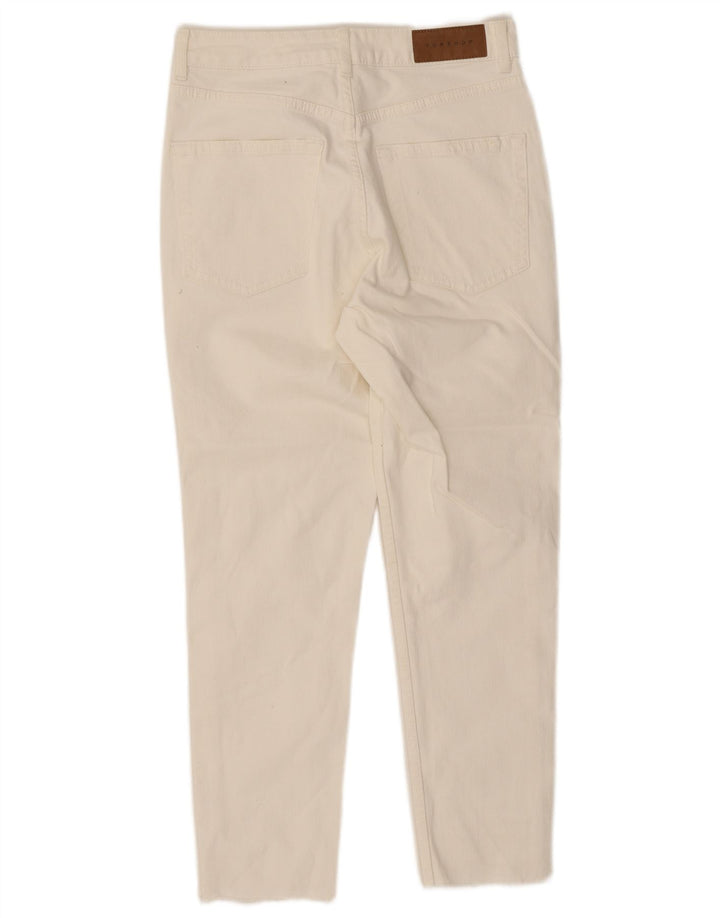 Damskie jeansy slim fit Topshop W28 L26 Biały poliester