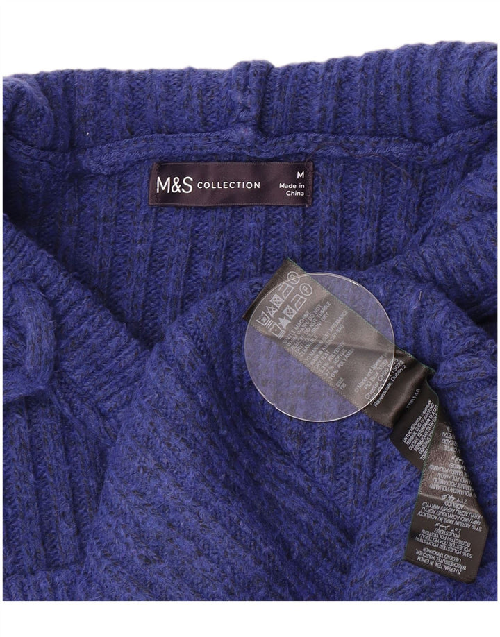 Damski sweter z kapturem Marks & Spencer UK 14, średni niebieski, nakrapiany