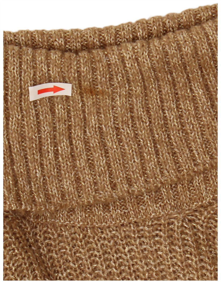 Sweter damski Massimo Dutti z wywijanym dekoltem UK 10, mały, beżowy, nakrapiany