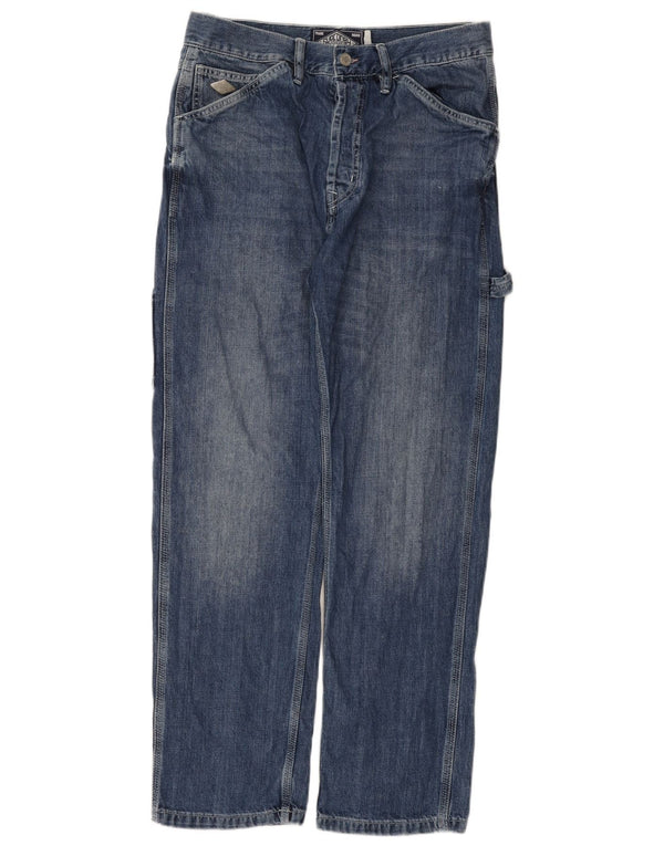 Męskie jeansy Superdry Cargo Straight W31 L32 Niebieskie, bawełniane
