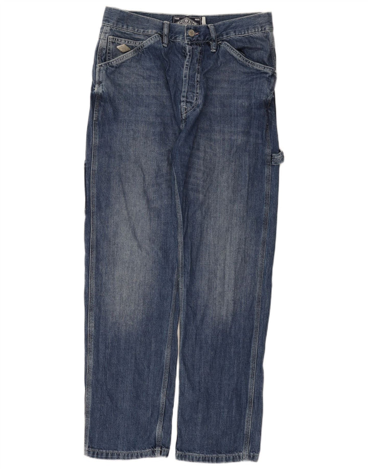 Męskie jeansy Superdry Cargo Straight W31 L32 Niebieskie, bawełniane