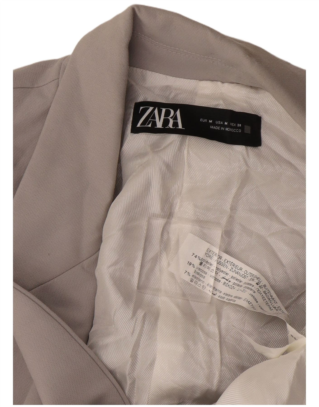 Damska marynarka Zara zapinana na 1 guzik UK 14, średni szary poliester