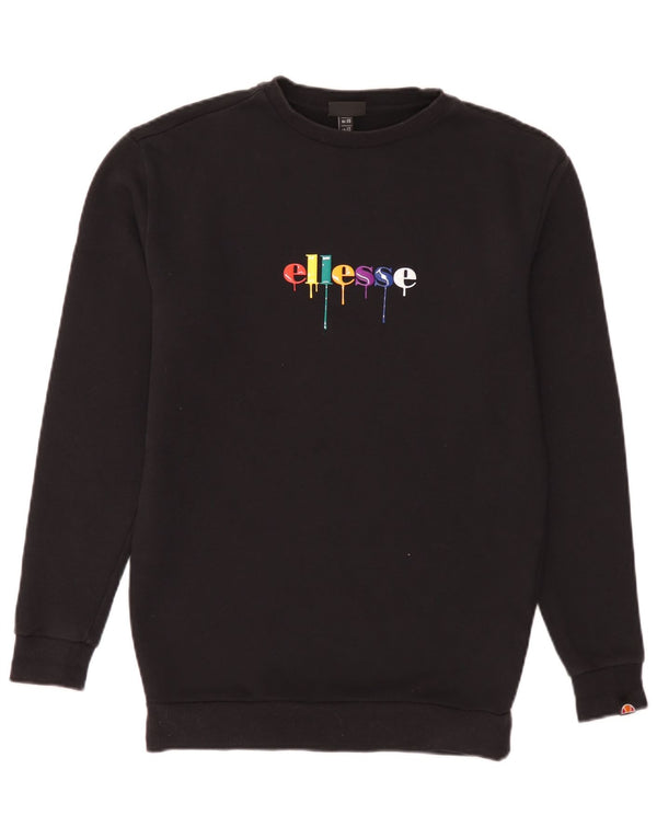 Męska bluza z grafiką Ellesse, sweter XS, czarna bawełna