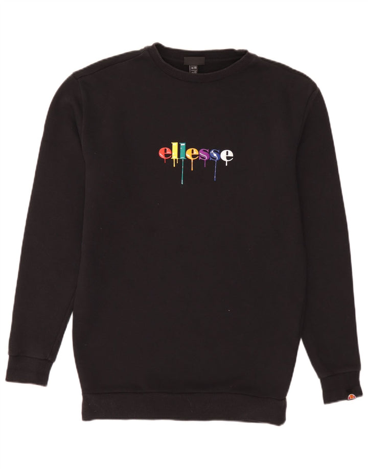 Męska bluza z grafiką Ellesse, sweter XS, czarna bawełna