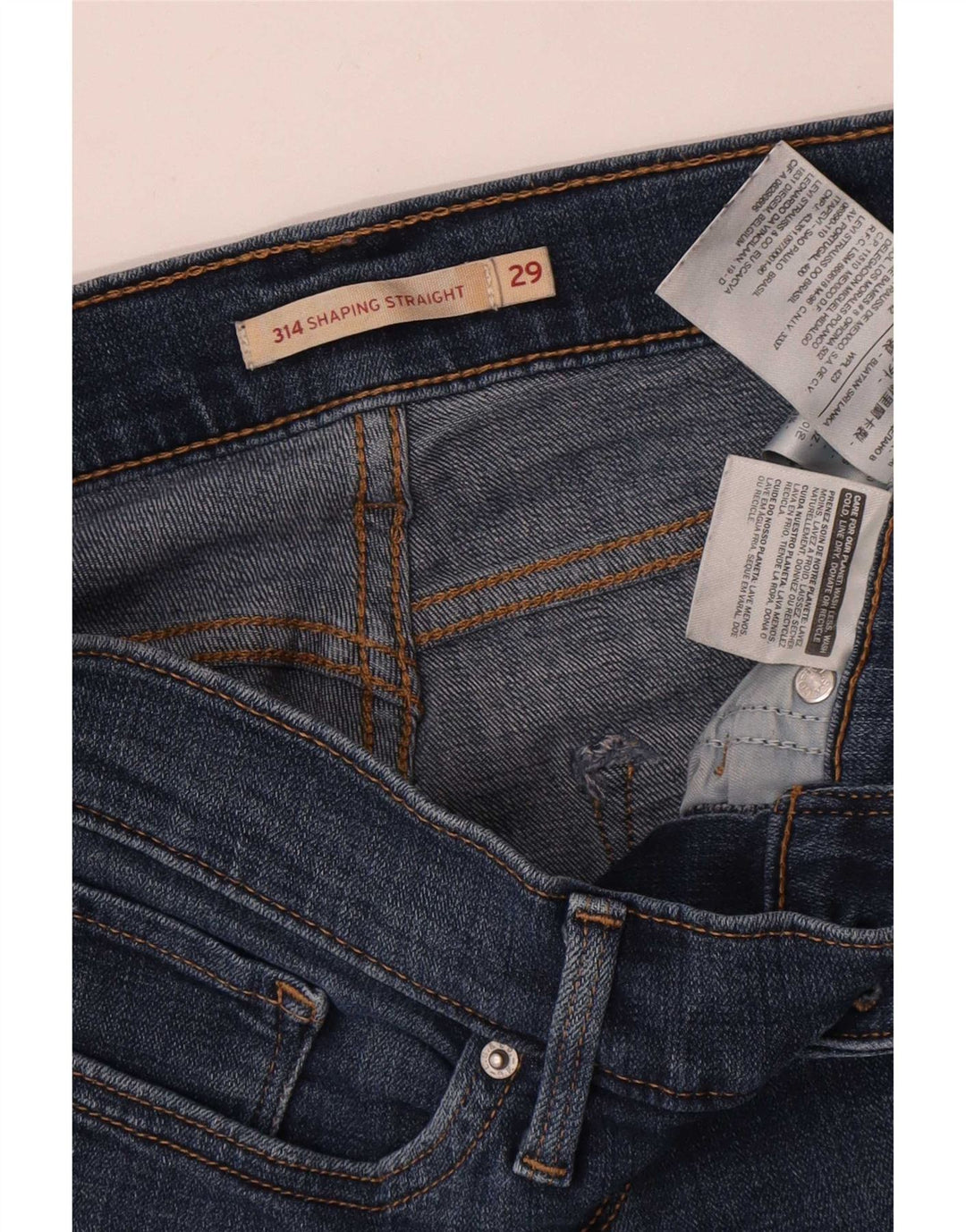 Damskie dżinsy Levi's 314 Shaping Straight W29 L30 Niebieska bawełna