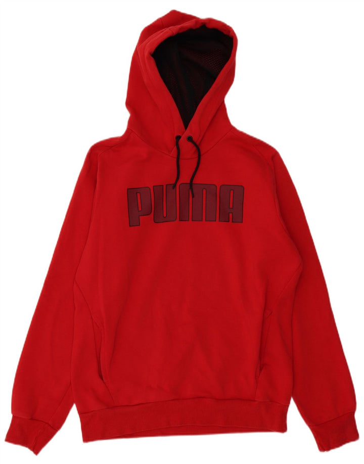Męski sweter z kapturem Puma z grafiką, mały, czerwony, bawełniany