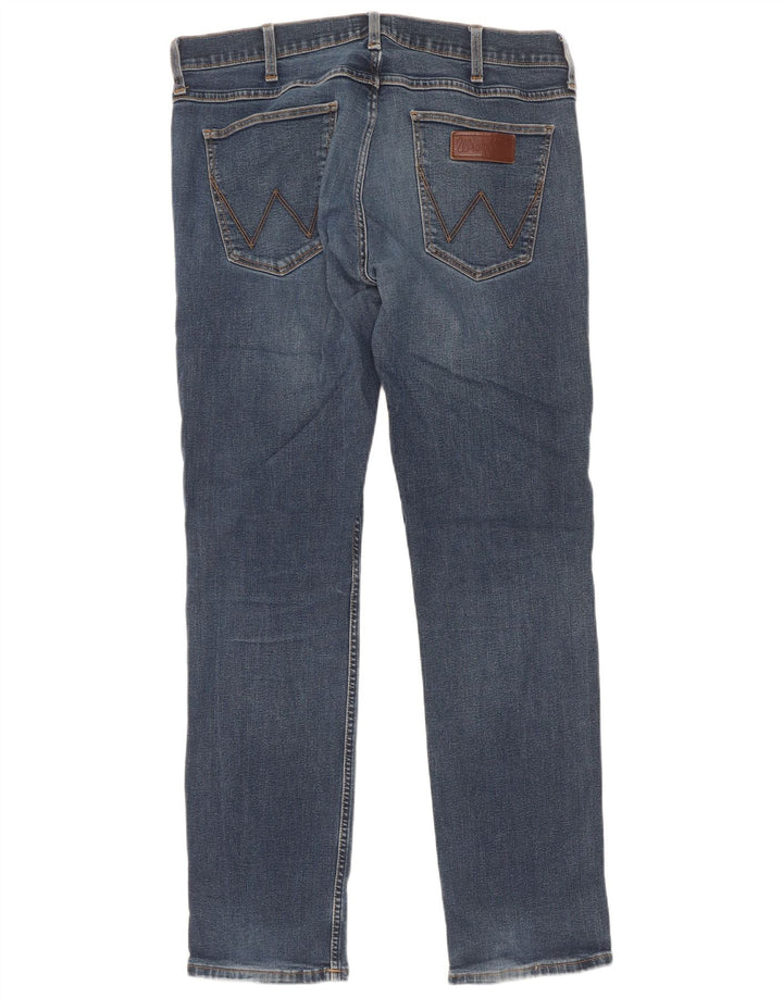 Męskie jeansy Wrangler o prostym kroju W34 L32, niebieska bawełna
