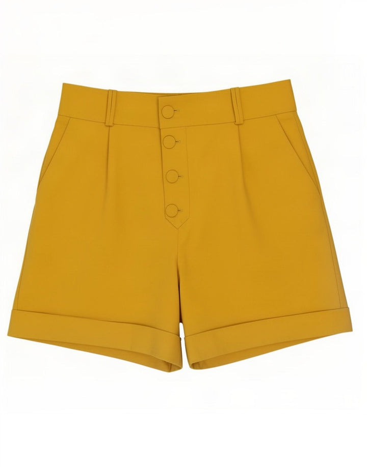 Damskie spodenki chino z wysokim stanem Zara, średnie W28, żółty poliester