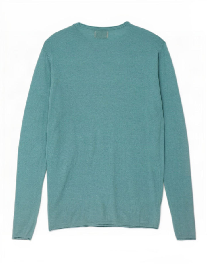 Zara Męski top z długim rękawem XL, turkusowy