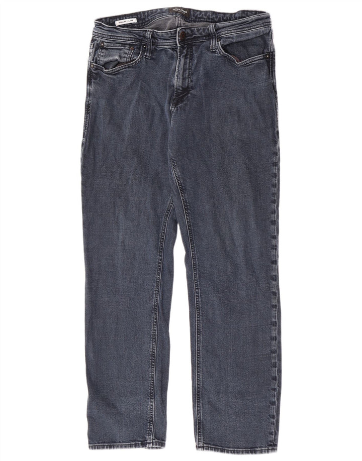 Jack & Jones Męskie Clark Regularne proste dżinsy W34 L29 Niebieskie bawełniane