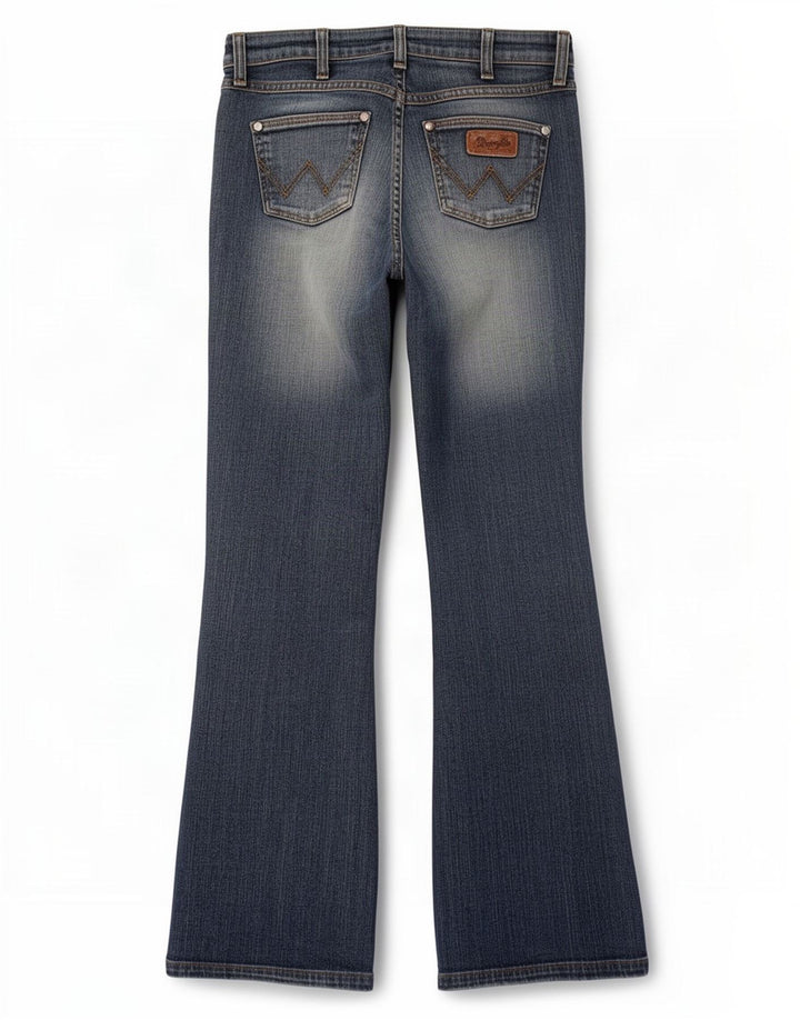 Damskie jeansy Wrangler Eva Flared W27 L32 Niebieskie bawełniane