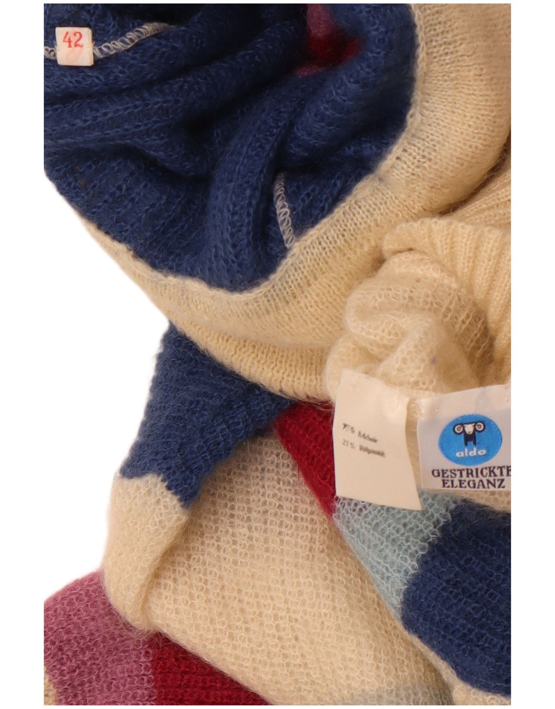 Damski sweter z wywijanym dekoltem ALDO EU 42, duże, wielokolorowe paski