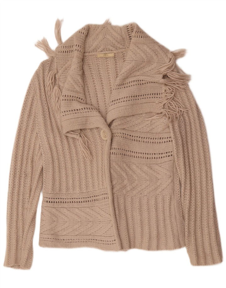 Marks & Spencer Damski sweter rozpinany UK 14, duży, szary, akrylowy