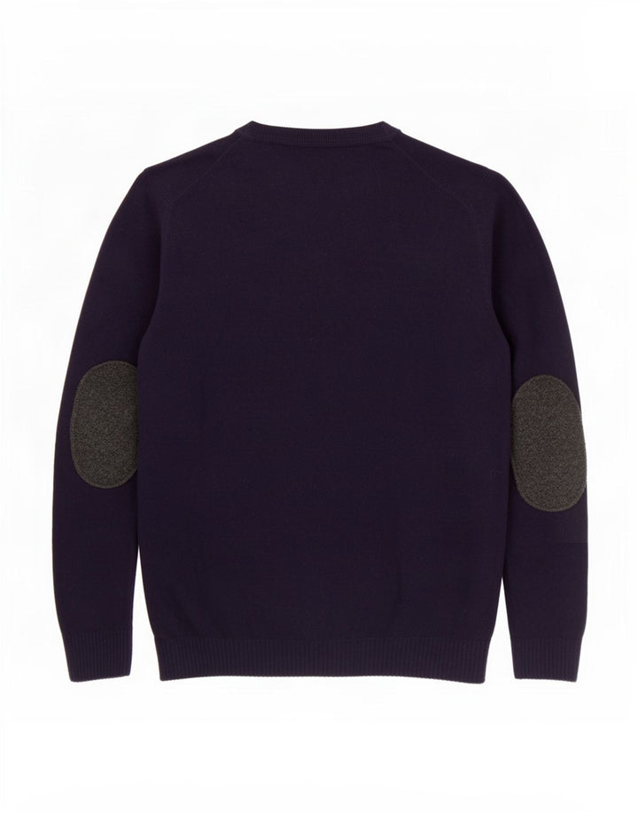 Męski sweter z okrągłym dekoltem Fred Perry XL, fioletowa wełna