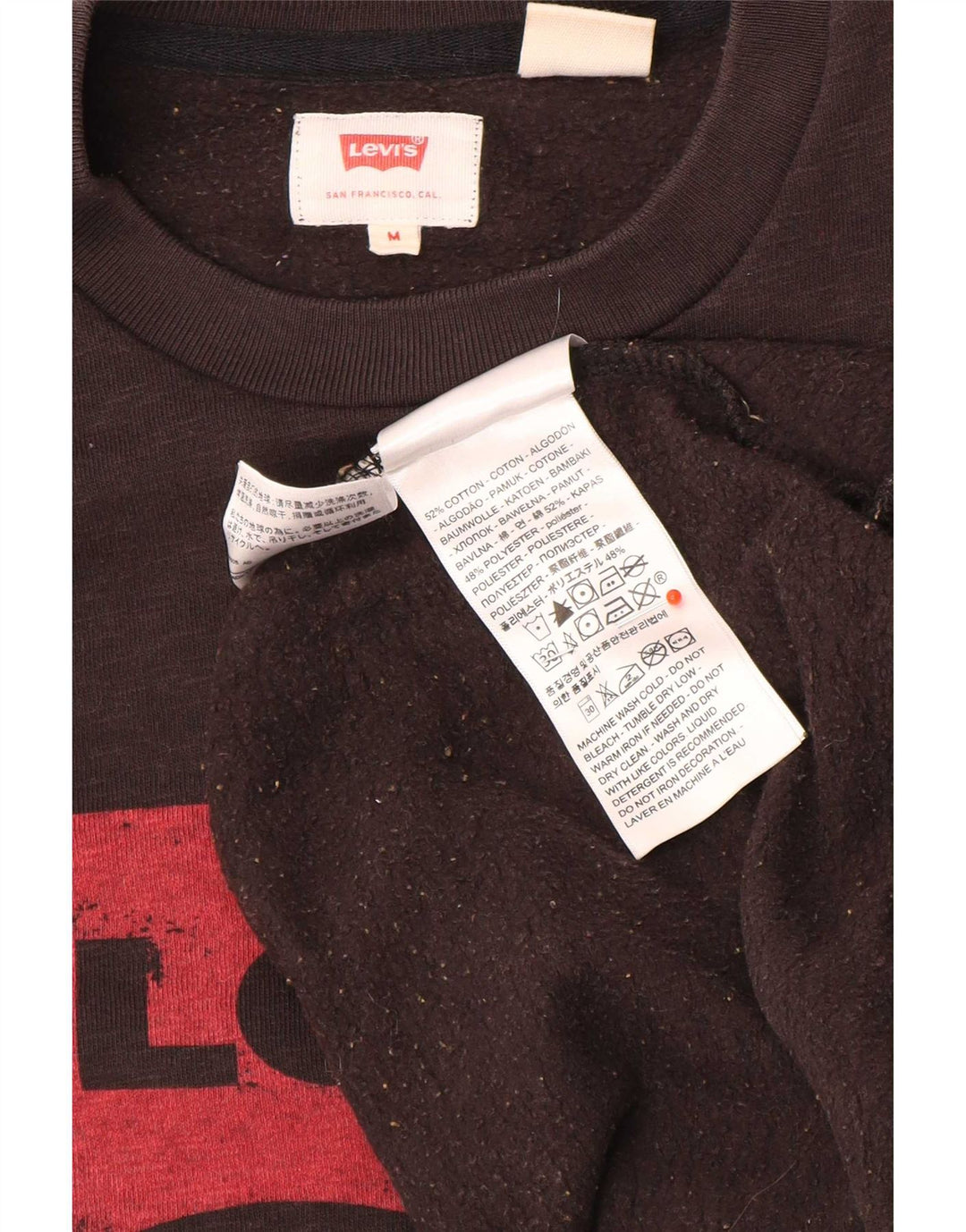 Męska bluza z grafiką Levi's, średnia czarna, bawełniana