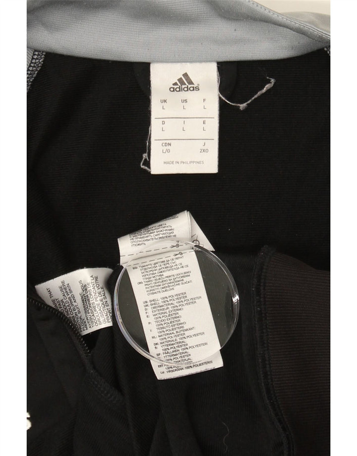ADIDAS Mens Tracksuit Top Jacket Large Black Colourblock Polyester Vintage Adidas and Second-Hand Adidas from Messina Hembry 