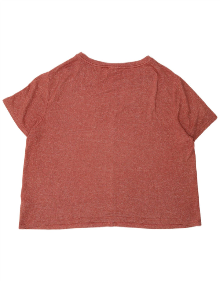 Marks & Spencer Damski T-shirt oversize Top UK 18 XL, czerwona wiskoza