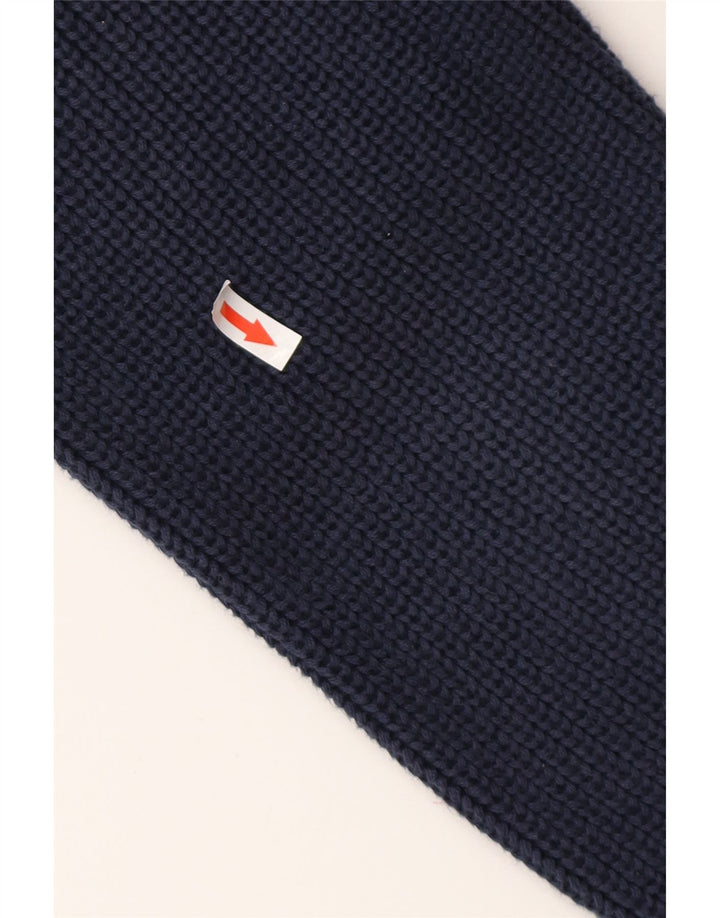 L.L.BEAN Mens Cardigan Sweater Large Navy Blue Cotton