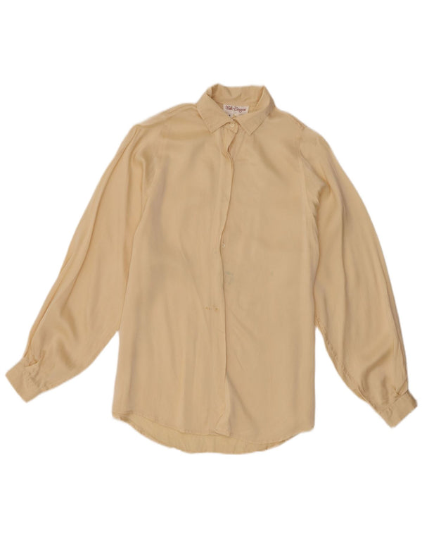 Koszula damska oversize w stylu vintage UK 8 Small Beżowy jedwab