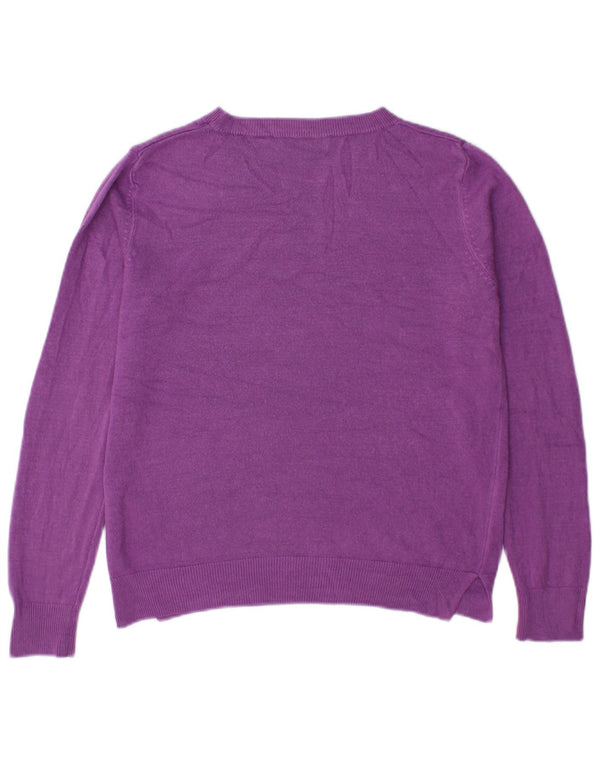 Marks & Spencer Damski sweter z dekoltem w łódkę, UK 12, średni fiolet, akryl