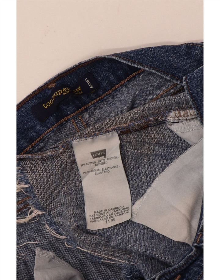 Damskie spodenki jeansowe Levi's 524 Distressed Super Low US 11 Large W32 Blue