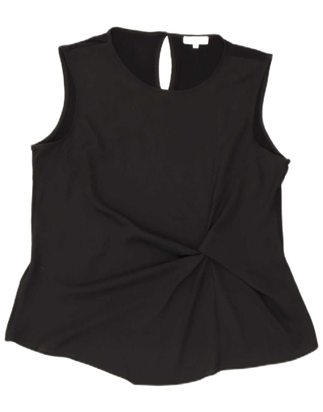 WAREHOUSE Damska bluzka bez rękawów UK 16, duża, czarna wiskoza