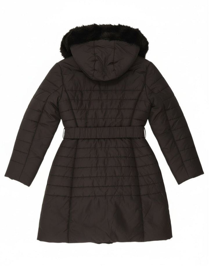 Damski płaszcz z kapturem i kapturem French Connection UK 12, średni czarny poliester