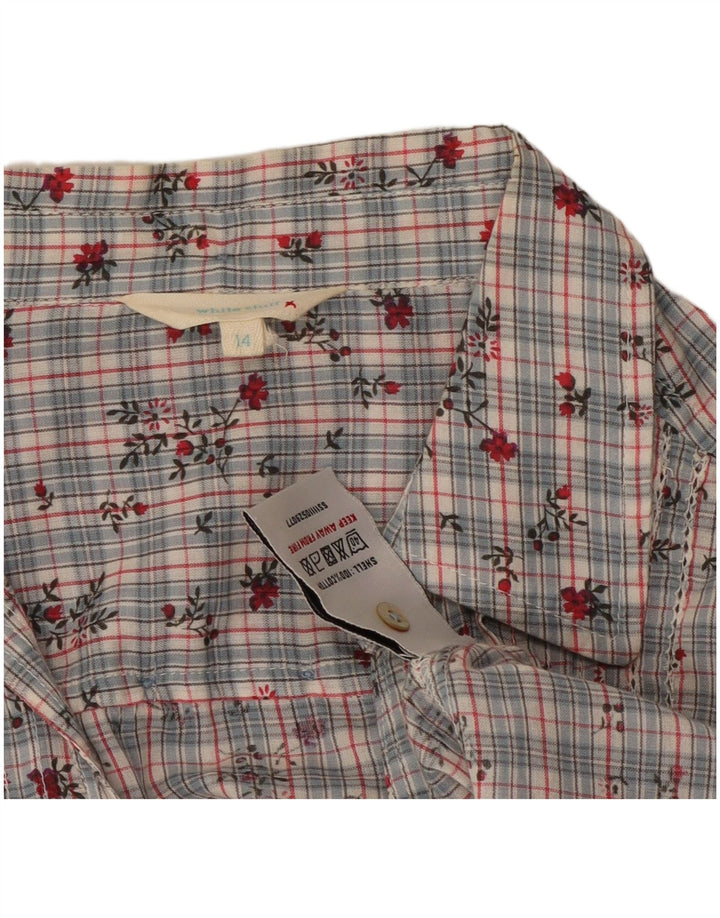 Damska bluzka koszulowa White Stuff UK 14 Średnioszara, bawełniana w kwiaty