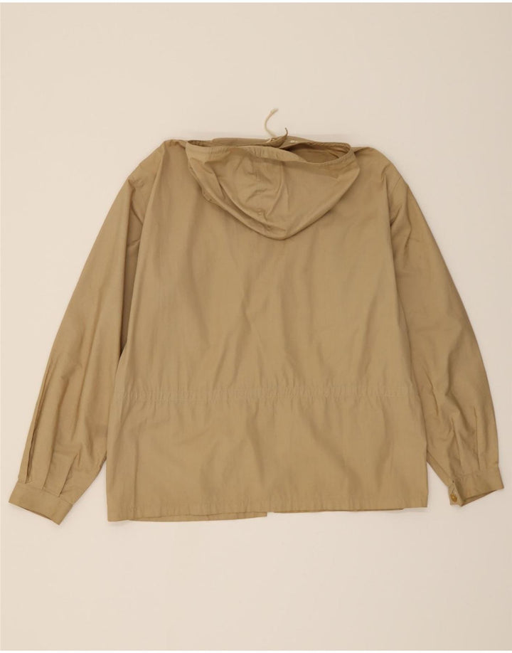 VINTAGE Mens Hooded Bomber Jacket UK 38 Medium Beige Vintage Vintage and Second-Hand Vintage from Messina Hembry 