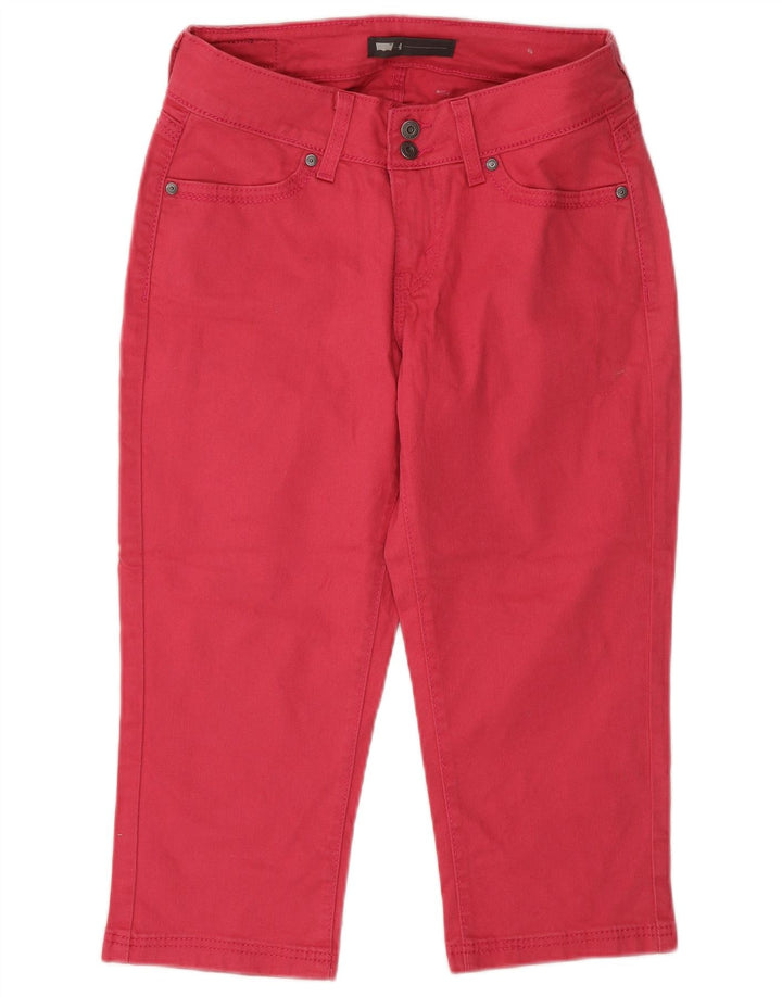 Damskie jeansy Capri Levi's US 4 Small W27 L20 Różowa bawełna