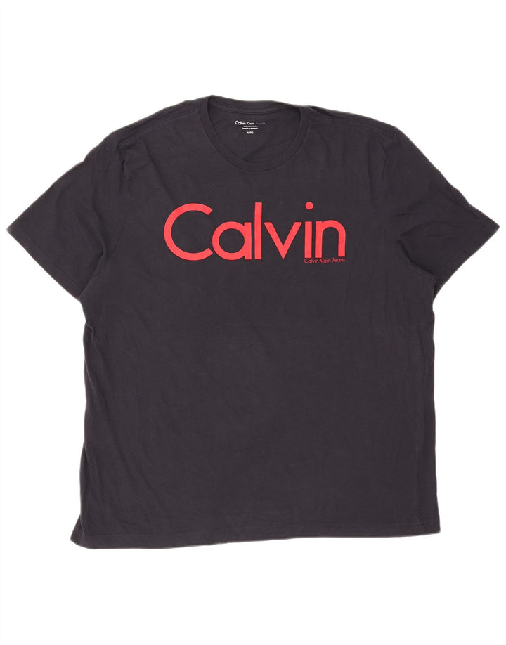 Męska koszulka z grafiką Calvin Klein Jeans Top XL granatowa