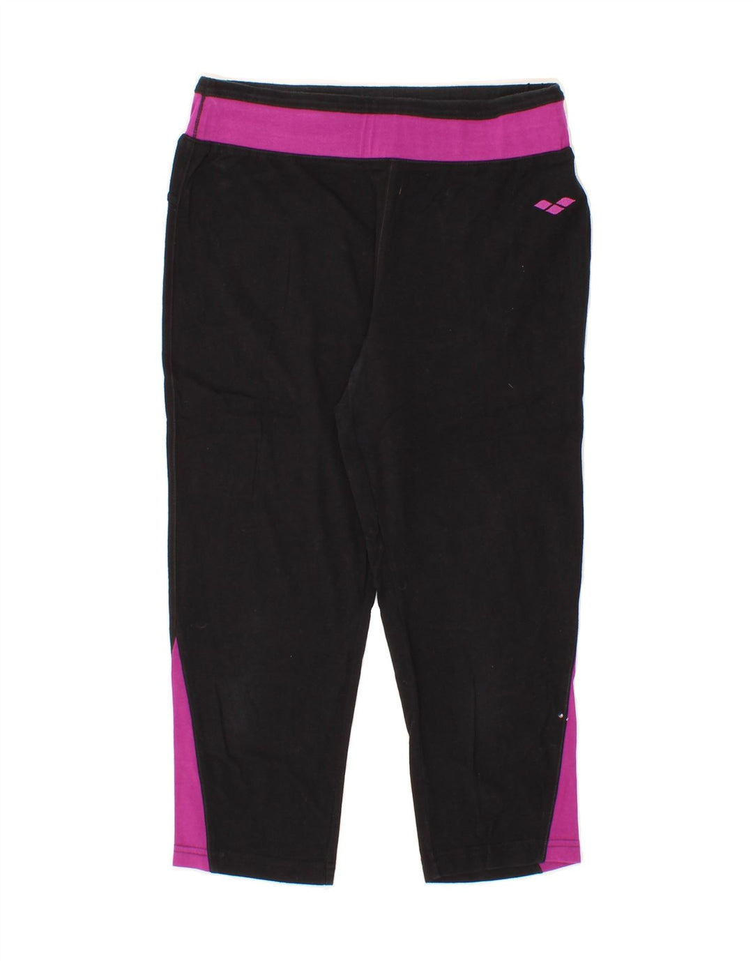 ARENA Womens Capri Tracksuit Trousers UK 12 Medium Black Colourblock Vintage Arena and Second-Hand Arena from Messina Hembry 