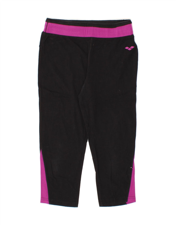 ARENA Womens Capri Tracksuit Trousers UK 12 Medium Black Colourblock Vintage Arena and Second-Hand Arena from Messina Hembry 